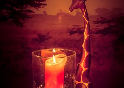Weihnachten bei Charisma Giraffe und Kerze